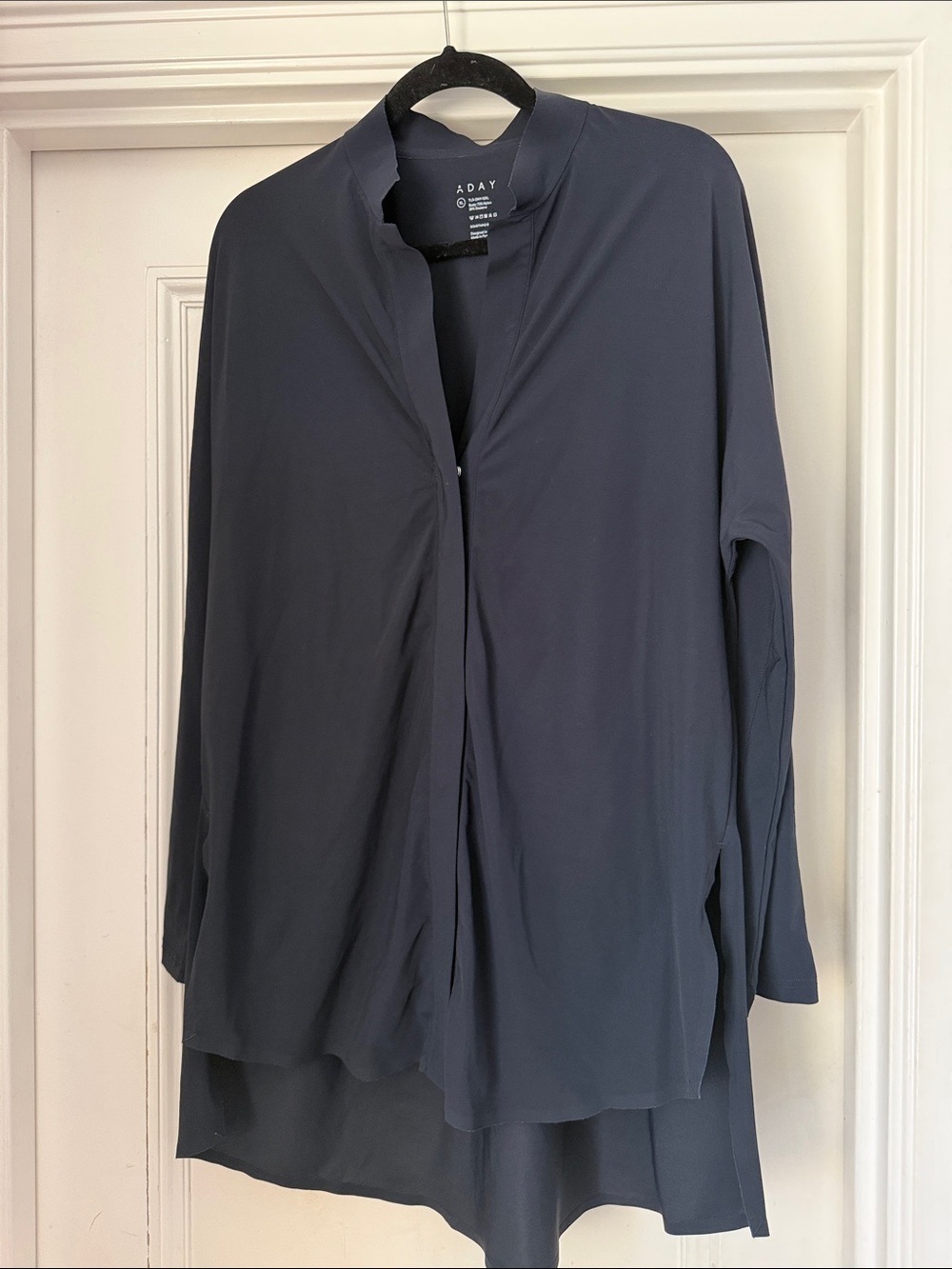 ADAY Navy Something Borrowed Long-Sleeve Button-Down Shirt